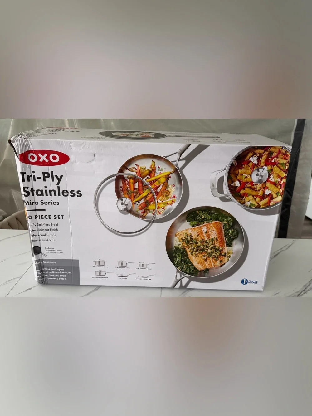 OXO Tri-Ply Stainless Mira Series 10pc Set - Sealed & NWT
